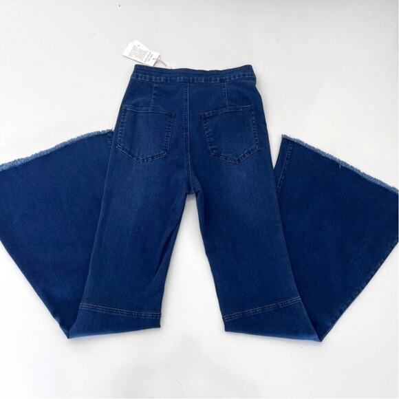Chelsea & Violet Dark Blue, High Waisted, Extreme Flare, Jeans NWT- 26 - Picture 2 of 8